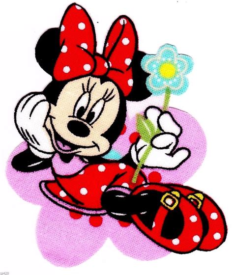 399 3 Disney Minnie Mouse Flower On Elbow Fabric Applique Iron On