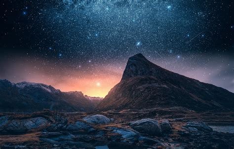 Wallpaper The Sky Stars Mountains Night Rocks Mountain Images For