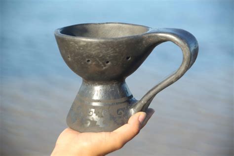 Hand coiled large bowl Incense burner black on black pottery ...