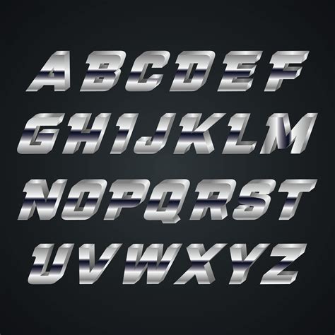 3d Metalic Gold Retro Font Alphabet Az Svg File Best