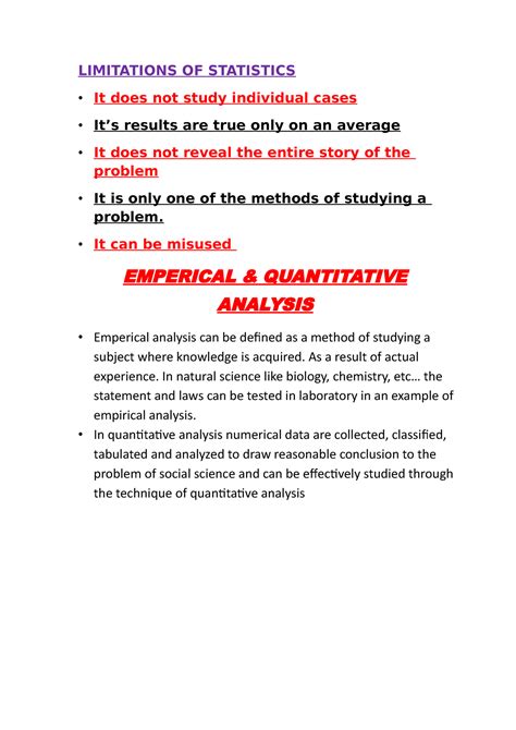 Unit 07 17 Limitation Of Statistics Limitations Of Statistics It