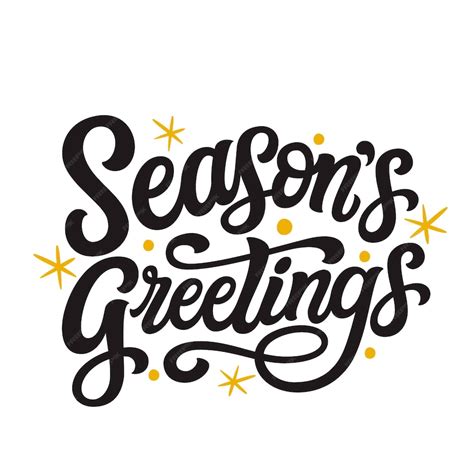 Premium Vector Seasons Greetings Lettering