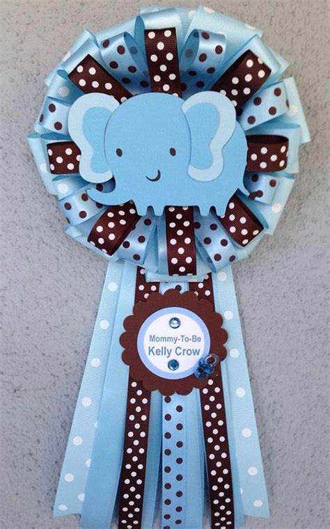 Baby Blue Baby Elephant Mommytobe Corsage By Designsbyemilys Baby