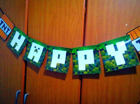 Minecraft Happy Birthday Banner Thank You So Much Mam Happy Follow