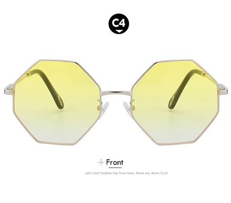 oversize polygon shades sun glasses fashion female sunny eyewear with metal frame polarized