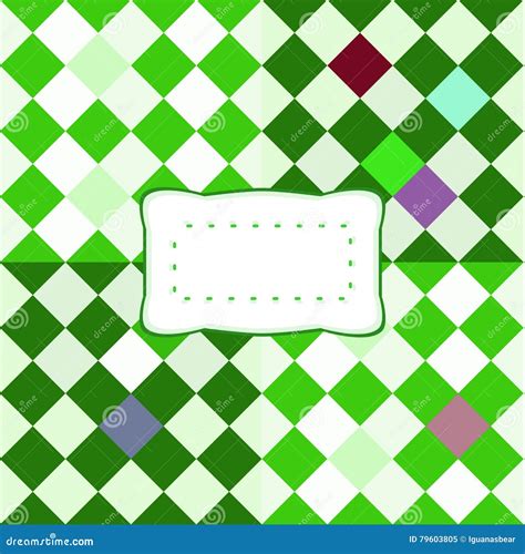 Abstract Green Checkerboard With Copy Space Stock Illustration