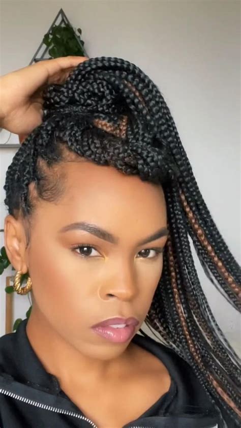 Super Simple Box Braid Style Follow Me On Tiktok For More Braids Inspo Braided Hairstyles