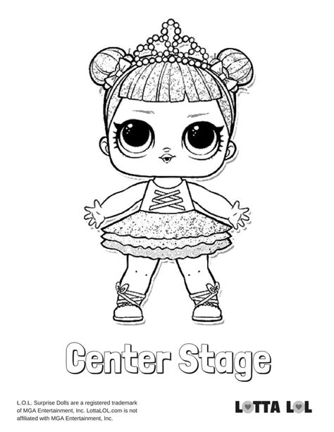 Center Stage Glitter Lol Surprise Doll Coloring Page Lotta Lol