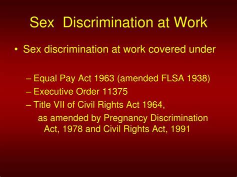 Ppt Sex Discrimination At Work Powerpoint Presentation Free Download