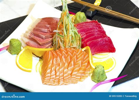 Japanese Raw Fish Dish Stock Photo Image 59513285