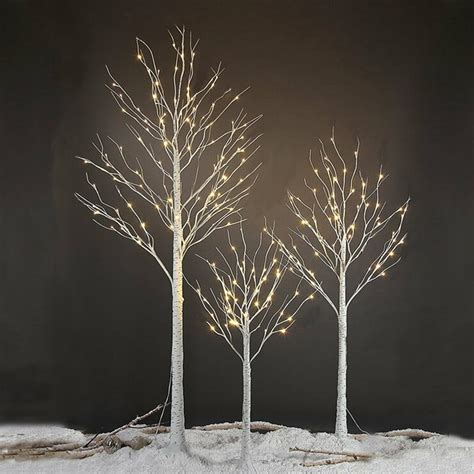 Seventh 4ft 5ft 6ft White Birch Tree Set Christmas Trees With White