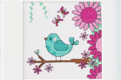 Free Bird Cross Stitch Pattern Gathered