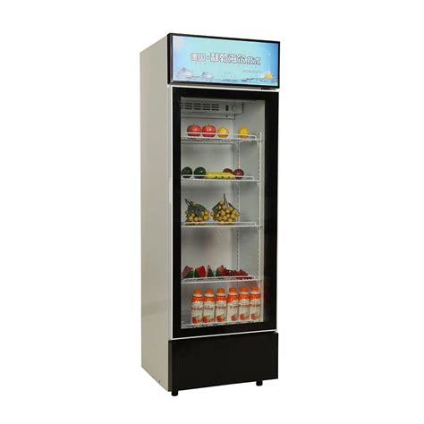 Single Glass Door Vertical Upright Cooler Beverage Display Showcase China Upright Chiller And