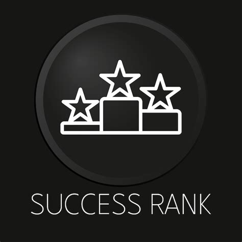 Premium Vector Success Rank Minimal Vector Line Icon On 3d Button