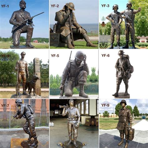 Metal Bronze Casting Soldier Military Monuments Sculptures For Sale