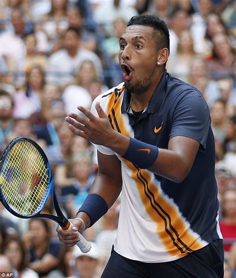 The article where i found the comparison photograph below, is. Kyrgios stunned as Federer hits winner against him US Open | Daily Mail Online