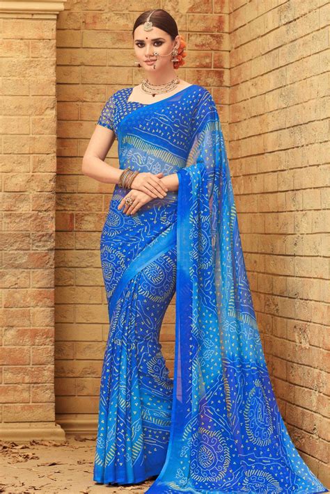 chiffon saree in blue colour in 2021 chiffon saree simple saree designs indian fashion saree