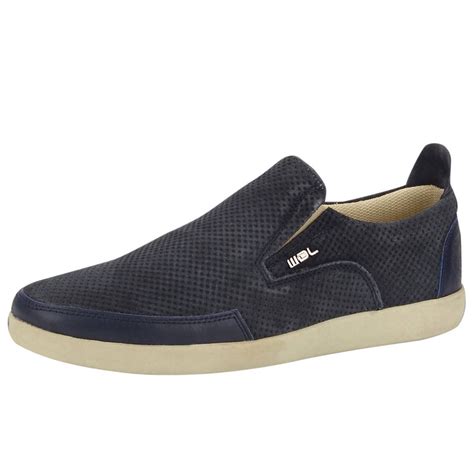 Buy Woodland Men S Navy Leather Boat Shoes Uk India Eu At