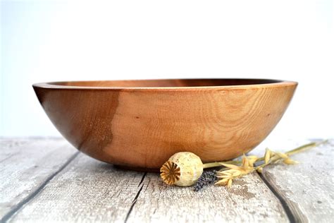 Wood Bowl Beautiful Hand Turned Wooden Bowl In Elm 1175 Etsy Wood