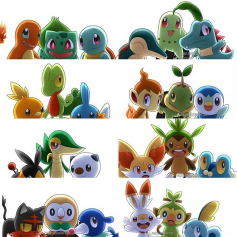 Pokemon Images Pokemon Gen Starter Evolution Lines Gambaran