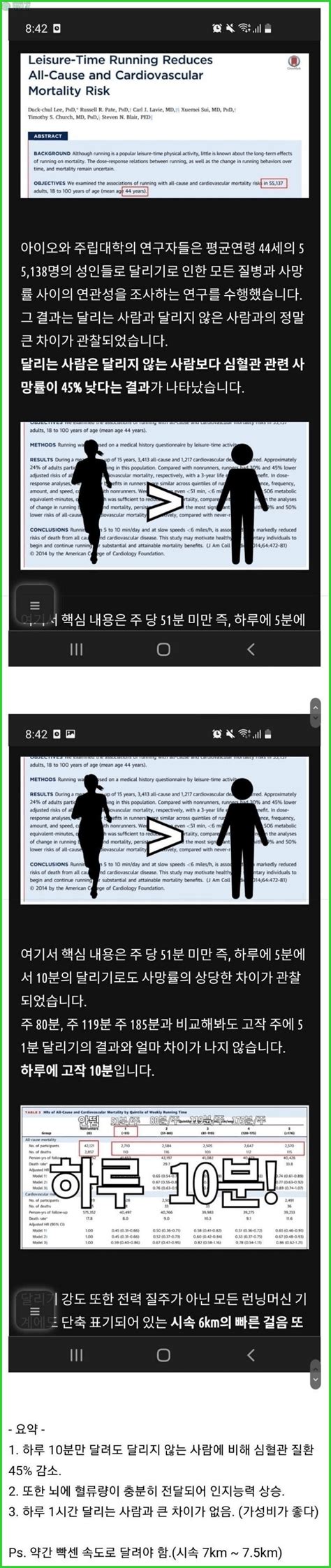 하루 10분 달리기의 효과 엄청나네 유머움짤이슈 에펨코리아