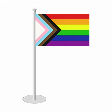Progress Pride Tischfähnchen Bedruckt In Elf Farben Trans Qpoc Fahne