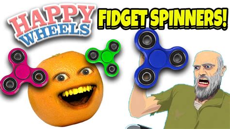 Annoying Orange Plays Happy Wheels Fidget Spinners Levels Youtube