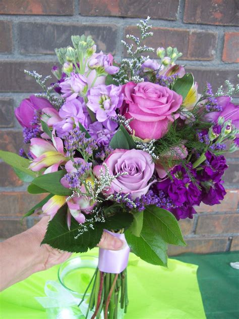 Mix Purple Flower Bouquet With Two Shades Of Roses By Cleveland Florist