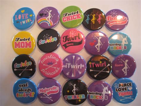 Baton Twirl Pin Back Button Party Favors By Putonyourpartycap