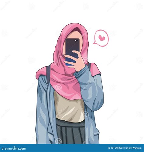 Beautiful Muslim Women Hijab Illustration Vector Stock Vector Illustration Of Cartoon Hijab