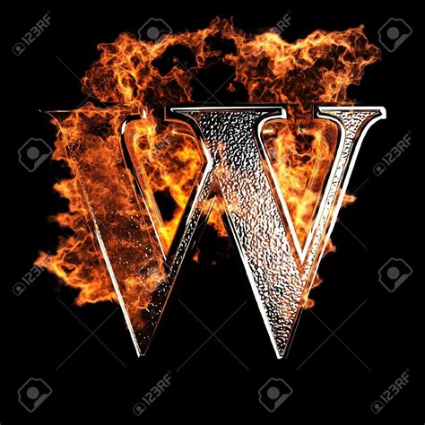 Typography Burning Alphabet Letter W Lettering Stylish Alphabets