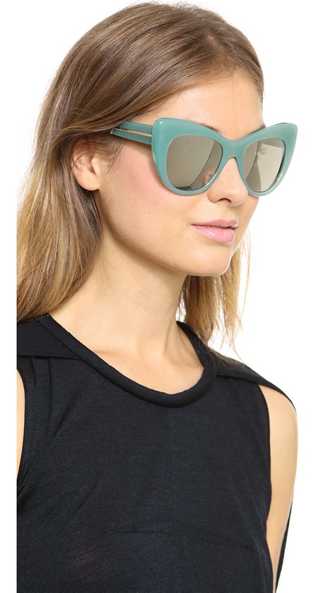 Stella Mccartney Cat Eye Sunglasses Blue Celadongold