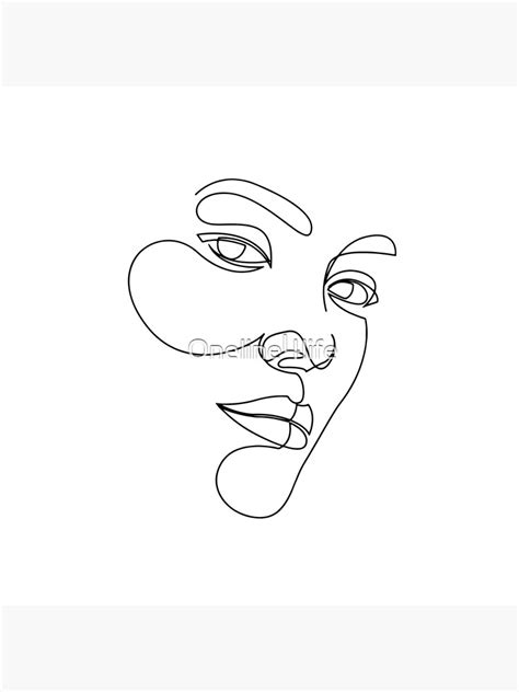 One Line Art Drawings Face