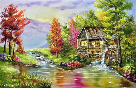 Spring Mill Painting By Kevin Brown Fine Art America