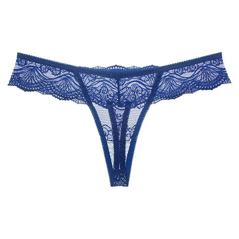 Ydkzymd Womens Thongs See Through Low Waist Lace Underwear Sexy Sheer