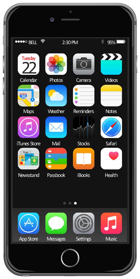 Ios 8 Iphone 6 Home Screen Template