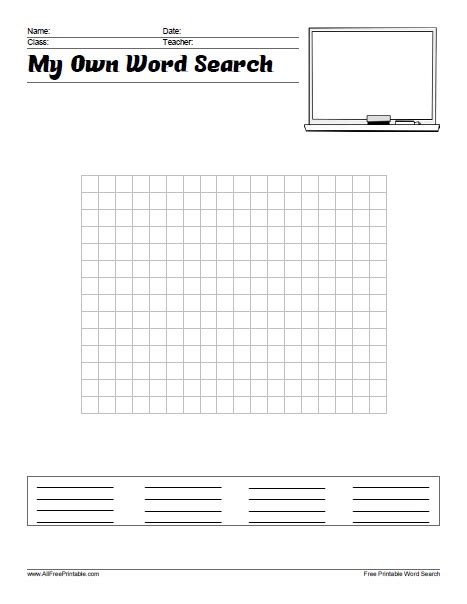 Word Search Puzzles Free Printable