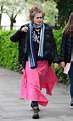 Helena Bonham Carter in a Black Jacket Walks with Her Children in North ...