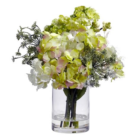 Unlike their fresh counterparts, these undying silk blossoms will always stay colorful, vibrant, and blooming, oozing everlasting festive colors of happiness all around! Nearly Natural Silk Hydrangeas with Vase & Reviews | Wayfair