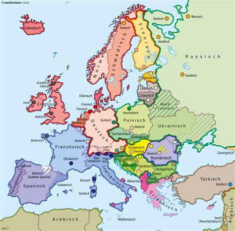 Diercke Weltatlas Kartenansicht Europa Staatssprachen Und