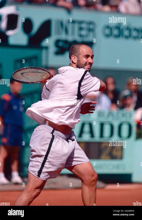 American Tennis Player Andre Agassi Roland Garros France 1999 Stock