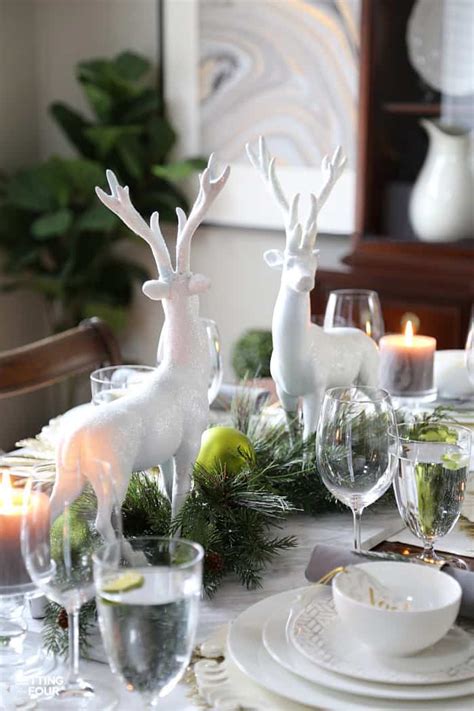 If your décor isn't as colorful as this, you there's something about a long birch long used as a centerpiece on the table that really gives off a warm and inviting feel to the space. Christmas Tablescapes + Inspiration Monday | Refresh Restyle