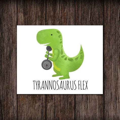 Tyrannosaurus Flex Funny Digital 8x10 Printable Poster T Flex Flexing