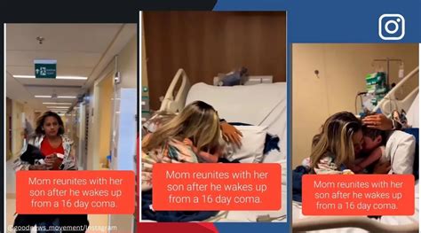 video shows woman reuniting with her little son after he wakes up from 16 day coma netizens get