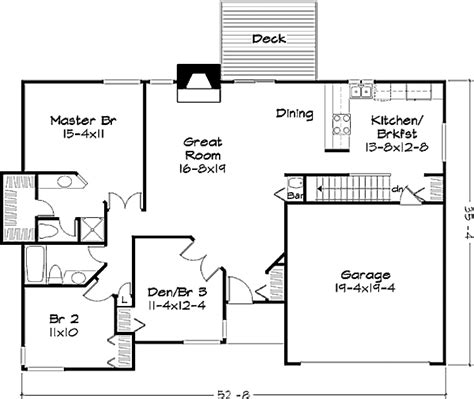 Floor Plans For 2 Bedroom Ranch Homes