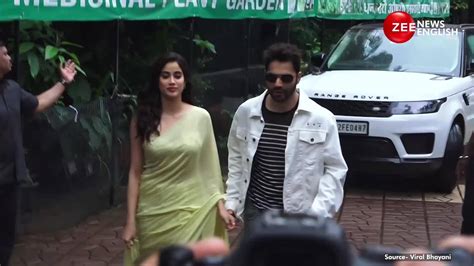 Janhvi Kapoors Wears Chiffon Saree To Promote Bawaal With Varun Dhawan Zee News