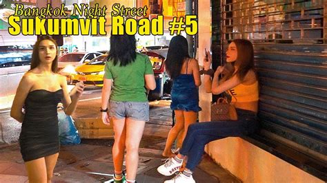 🇹🇭 4k hdr bangkok pretty girls and freelancers sukhumvit road night walk 5 youtube