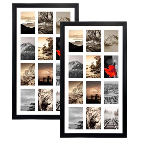 Buy 12 Opening 4x6 Black Collage Picture Frames Set Of 2 Multiple Frames For Displaying 6x4