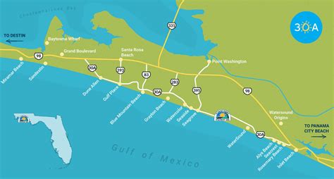 Map Of Scenic 30a And South Walton Florida 30a