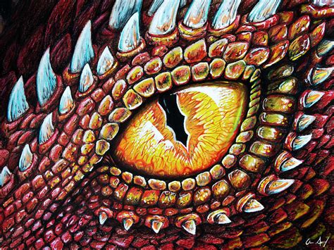 Dragon Eye Drawing By Aaron Spong